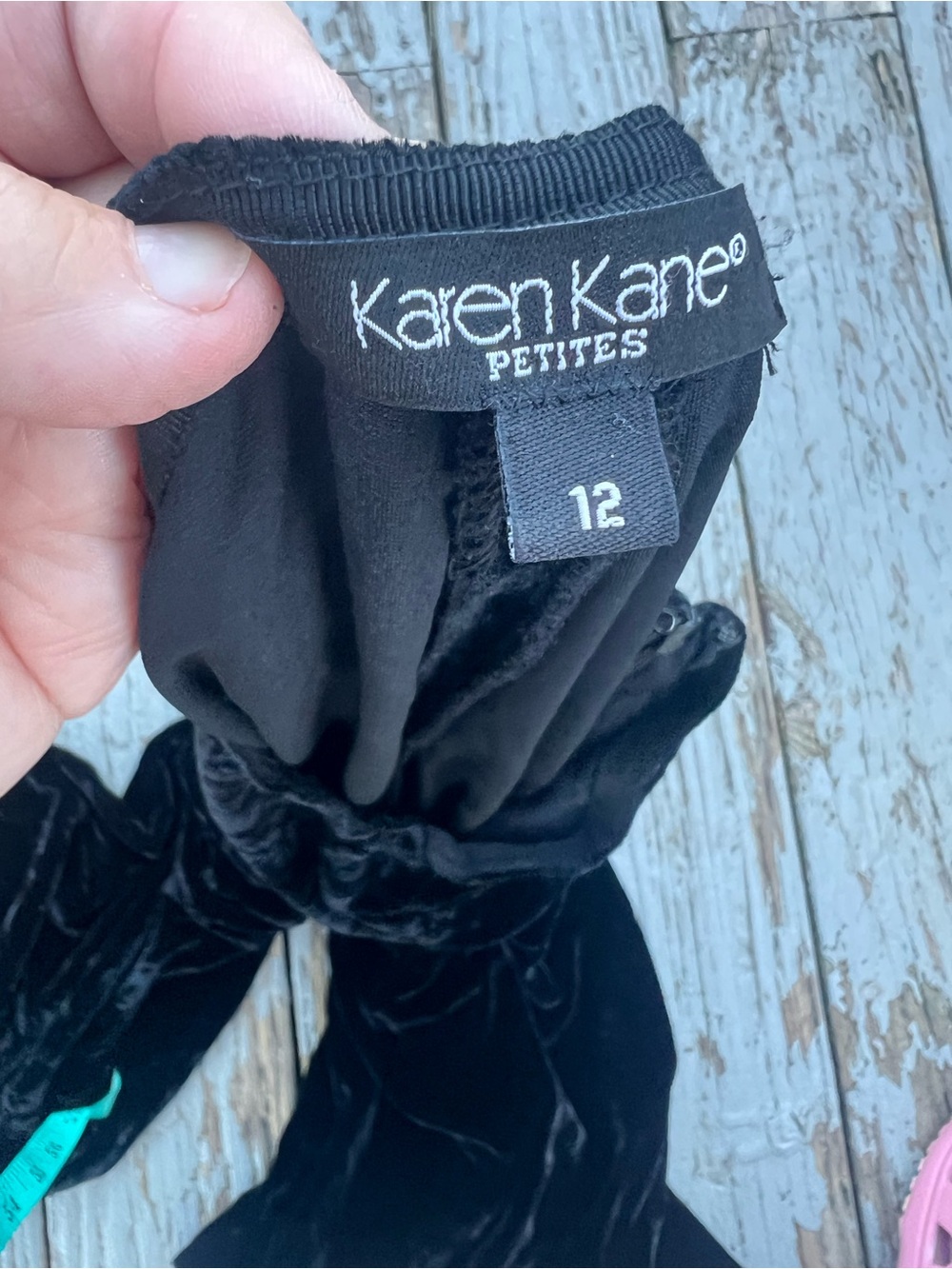 Karen Kane Black Velvet Kids Leggings - Picture 6 of 6